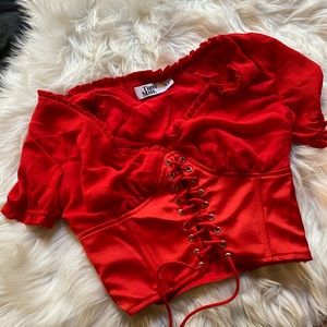 Red Tiger Mist Corset Top Size XS